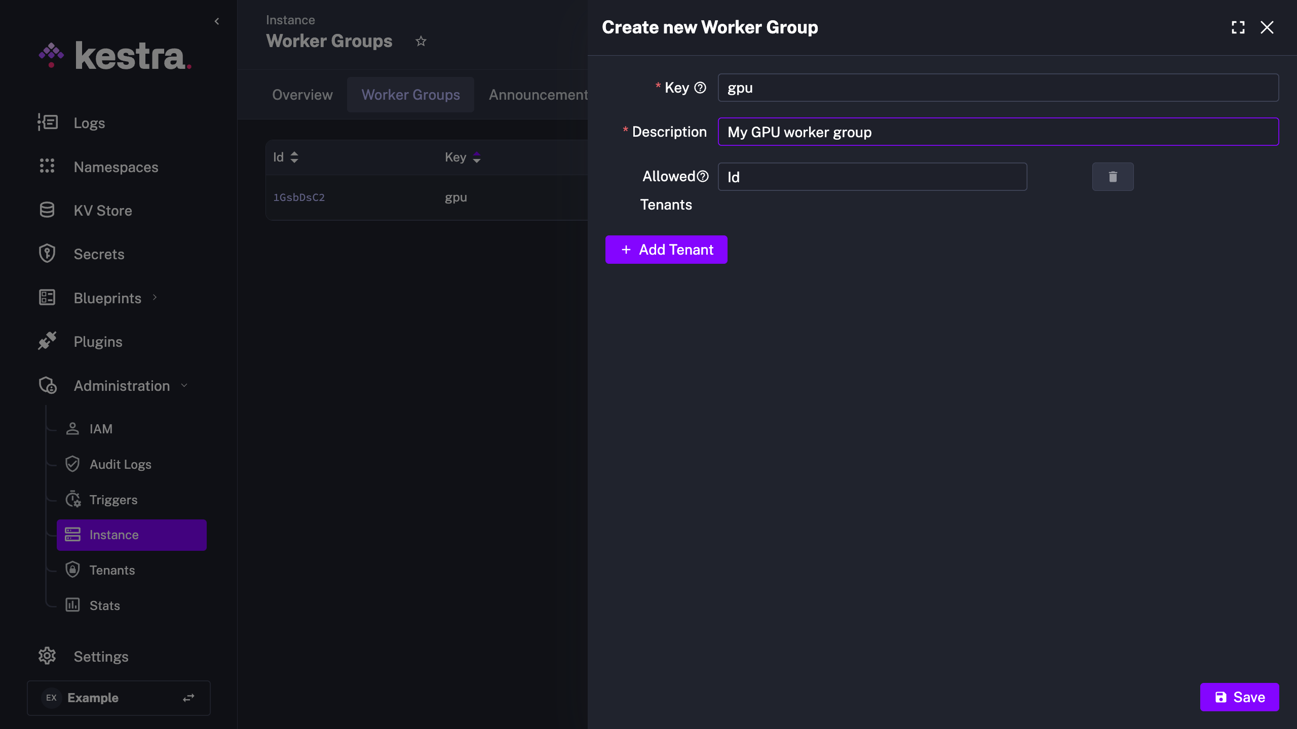 Create Worker Group UI